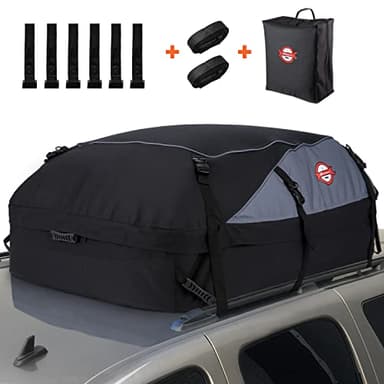 Sailnovo Cofre Techo Coche Impermeable Maletero Techo Coche Portaequipajes Coche Techo Maleta Techo Coche Plegable Impermeable para Viajes y Equipaje con 8 Correas Reforzadas,6 Ganchos(580L/1000D)