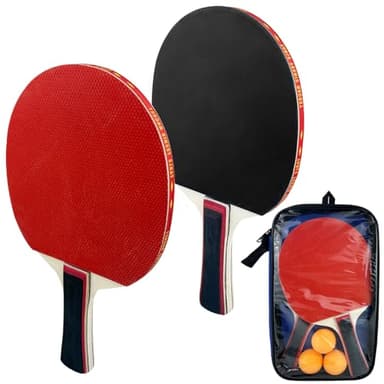 Diompirux Sets de Ping Pong 2 Raquetas de Ping Pong 3 Pelotas 1 Bolsa, Entrenamiento o Kit de Raqueta recreativa, Tenis de Mesa Set para Juegos Profesionales y Recreativos, Exterior, Interior