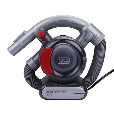 Black+Decker Aspiradora de Mano sin Bolsa para Coche Dustbuster con Manguera Flexi y conexión para Coche de 12V, Incluye Boquilla para hendiduras y Cepillo para tapicería, PD1200AV-XJ