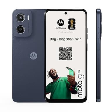 Motorola Moto g05 4GB/256GB Azul, España, Pantalla Brillante de 6.67", Sistema de cámaras de 50 MP, Modo Retrato con IA, Textura Soft Luxe, Corning Gorilla Glass 3, batería 5200 mAh