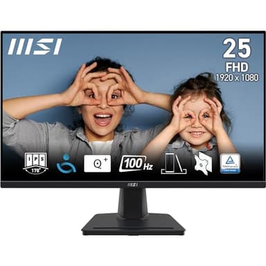 MSI Pro MP252 Monitor Profesional Full HD de 24,5"- Panel IPS 1920 x 1080, 100 Hz, Pantalla Eye-Friendly, Altavoces Integrados, inclinación Ajustable, HDM 2.0b, DisplayPort 1.4a