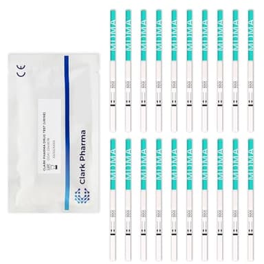 20 x Tiras de Prueba MDMA Éxtasis | Analiza la orina para MDMA | Kit de Detección Rápida de Éxtasis