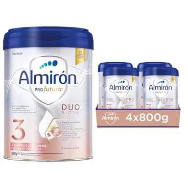 Almirón Profutura 3, Leche en Polvo de Crecimiento, Nuestra Fórmula 3 Mas Avanzada, Ayuda al Sistema Inmunitario, Apta para la Lactancia Mixta, Leche Bebé Desde 12 Meses, 3.2kg, Paquete de 4 x 800g