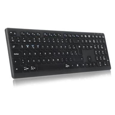 CITLLA K9300 Teclado Inalámbrico Bluetooth, Silencioso Multi-Dispositivo para Windows, Tamaño Completo, Teclado Numérico, Teclas Multimedia, Larga Batería Duración,Compatible con Portátil,Ordenador,PC