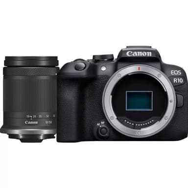 CANON EOS R10 Cámara Mirrorless + Objetivo RF-S 18-150 mm F4.5-6.3 IS STM, Cámara Evil APS-C (24,2 MP) -4 EV, Vídeo 4K 60 fps, Dual Pixel CMOS AF II, Pantalla Táctil de Ángulo Variable, Negro