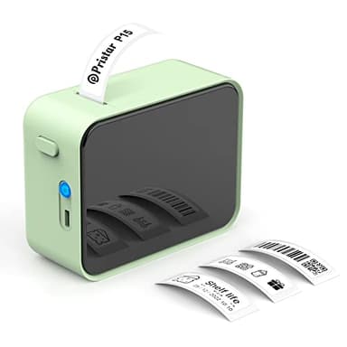 Pristar P15 Etiquetadora Mini Impresora de Etiquetas Portátil Térmica, Adhesivas Label Maker Compatible con iOS y Android, para la Escuela de la Oficina en Casa, Verde