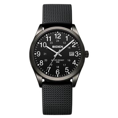 LN LENQIN Reloj Hombre Reloj Analógico de Cuarzo para Hombre Resistente al Agua Luminosa Casuales de Negocios de Moda Relojes de Pulsera con Fecha Banda de Silicona (All Black)