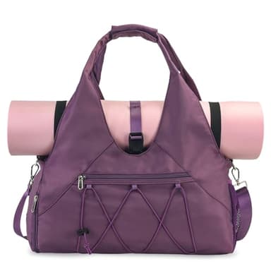 SIVENKE - Bolso deportivo para mujer, bolsa de yoga con compartimento para zapatos y compartimento para cosas mojadas, bolso de viaje para llevar esterillas de yoga, bolso de ocio, bolso de natación