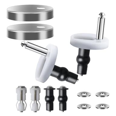 Kit Universal de Fijación para Asiento de Inodoro, 10 Pzs WC Tapa Fijaciones Tornillos, Accesorios de Montaje para Tapa de Inodoro en Acero Inoxidable, Herrajes de Bisagra para Asiento de WC