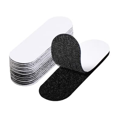 Blendura Adhesivo Doble Cara Fuerte, 10 Pares 10x3cm Adhesivo Doble cara, 10 Hook and 10 Loop, Reutilizable Nylon Doble Cinta Cara Extra Fuerte para Hogar y Oficina