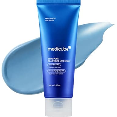 medicube Mascarilla Facial Zero Pore Blackhead Mud Que Enfría Y Reafirma Los Poros, Fórmula De 3 Minutos De Secado Rápido Con Aha, Bha, Pha Y Arcilla Purificadora De Poros De 3.52 Oz