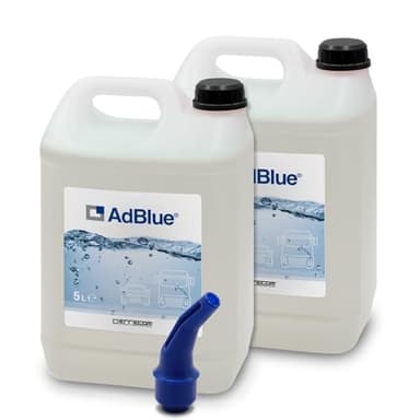 AdBlue® Aditivo para Motores diésel a Base de urea para la reducción de emisiones de NOx, Conforme a ISO 22241-1, 10 L (2 x 5 L), Boquilla Incluido