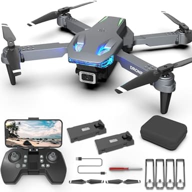 Wipkviey T28 Mini Dron con Cámara 1080P HD, Dron RC Cuadricóptero para Niños y Adultos, Transmisión WiFi Vídeo en Directo, 2 Baterías, Juguete Eléctrico Multifuncional Regalo