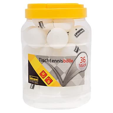 Idena 40169 - Pelotas de Tenis de Mesa 36 Piezas en Blanco, diámetro Aprox. 4 cm según Las directrices de competición de la ITTF, Calidad 1 Estrella, en el Tiempo Libre y para Deportistas Aficionados