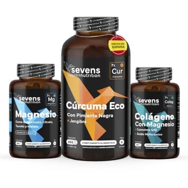 Pack Salud Articular y Ósea para Regalar - Colágeno con Magnesio Ácido Hialurónico y Coencima Q10 + Citrato de Magnesio y Bisglicinato + Cúrcuma con Jengibre y Pimienta Negra - Suplementos para Huesos