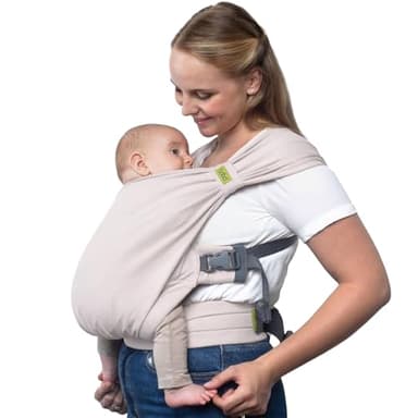 Boba Bliss Portabebés Recién Nacidos y Niños Pequeños, Mochila Portabebés Ergonómica, Fular Portabebé 2 en 1, Canguro para Bebé sin Ataduras, Fular Portabebé Suave y Elástico, 3-15kg (Gris)