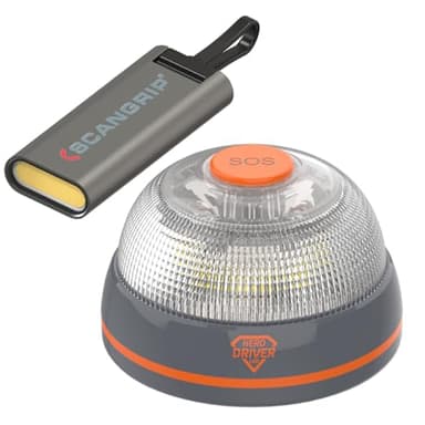 Hero Driver LED Baliza V16 Conectada DGT 3.0 + Linterna LED Recargable USB – Geolocalizada, Sin Cuotas hasta 2040 – Luz Emergencia Coche – Obligatoria 2026 – SIM Vodafone Gratis