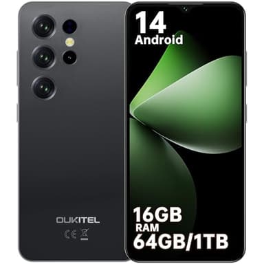 OUKITEL C2 Telefonos Moviles Libres 2026-16GB RAM+64GB ROM/TF 1TB Smartphone, Batería 5000mAh, 6.52" HD Pantalla Android 14 Telefono Movil, Cámara 13MP+5MP, 4G Dual SIM/Face ID/Altavoz 95 dB, Negro