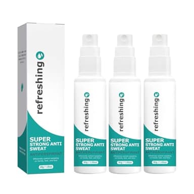 Desodorante en aerosol antitranspirante, desodorante contra la hiperhidrosis, para manos, pies y cabeza, evita la sudoración intensa, invisible, sin residuos y respetuoso con la piel, protección