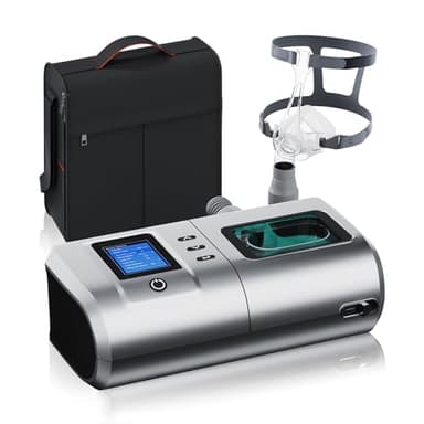 Equipo de respiración para dormir totalmente automático, dispositivo antironquidos, dispositivo de apnea del sueño, dispositivo con juego de mascarillas nasales, mejora el sueño, análisis e informes