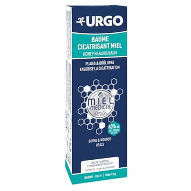 Urgo - Bálsamo Cicatrizante con Miel - Quemaduras y Heridas Superficiales - Tubo de 15 gramos