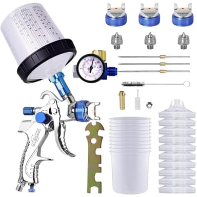 Pistola Pintura, Pistola de Pintura con 3 Boquillas, TOOSOAR Pistola para Pintar