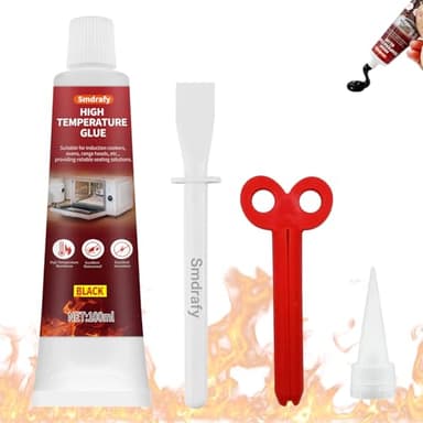 Pegamento Alta Temperatura, Pegamento Silicona, Masilla Alta Temperatura, Siliconas Alta Temperatura, Silicona Refractaria, para Automóviles, Electrodomésticos, Hornos, Chimeneas,100ML