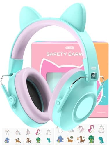 Dr.meter Cascos Antiruido Niños, Cascos Insonorizados Protectores de Oído para Niños SNR 32 Protectores Auditivos Cascos Ruido Orejeras Antiruido con Almohadillas Suaves Verde