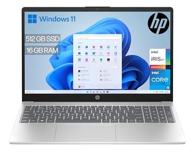 HP 15-fd0163ns- Ordenador portátil de 15.6" Full HD (Intel Core i5-1334U, 16GB RAM, 512GB SSD, Intel Iris Xe Graphics, Windows 11) Silver - Teclado QWERTY Español