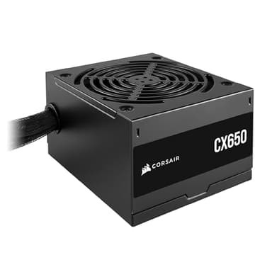 CORSAIR CX650 ATX 650W Fuente de Alimentación - Eficiencia 80 Plus Bronze - Bajo Ruido - Cables con Funda - No Modular - EU - Negro