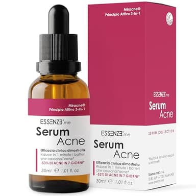 Sérum Facial para Acné y Granos - Tratamiento Anti-Acné de Efecto Inmediato, Elimina Granos e Imperfecciones, Fórmula Dermatológicamente Testada, Resultados en 7 Días - 30ml