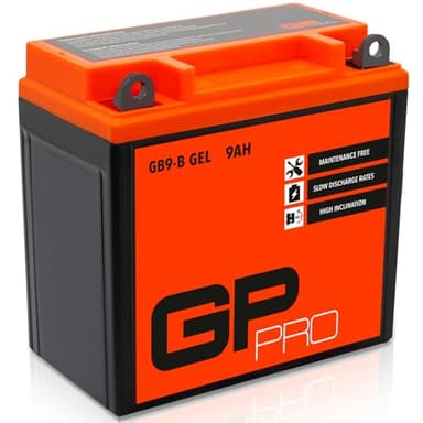 GP-PRO GB9-B - Batería de arranque para scooter y motos, 12V, 9Ah, parecido a YB9-B / 50914, sin necesidad de mantenimiento