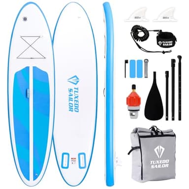 Tuxedo Sailor Tabla Paddle Surf Hinchable 305 cm Tabla de Sup Stand Up Paddle Board Inflatable, Tabla de Surf con Accesorios Completos para JóVenes Y Adultos (Blue)
