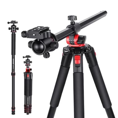 NEEWER 184cm Trípode Horizontal para Cámara DSLR, Monopié Trípode Cenital con Columna Central y Rótula de Aluminio, Placa QR Tipo Arca, Bolsa, Soporte Superior para Videocámara, Carga Máxima: 15kg