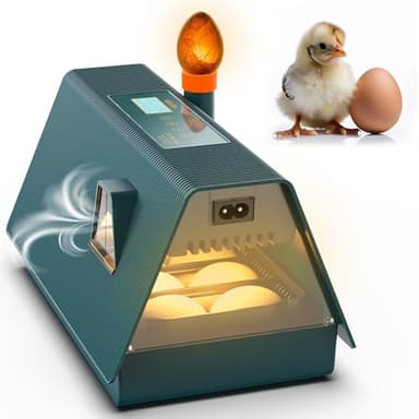 Okkobi M10 Incubadora Huevos Gallina - Ideal para todas las edades - Incubadoras de Huevos Automaticas - Volteo Automático y Control de Humedad - Verde y Naranja
