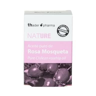 Thader Pharma Nature Aceite Puro de Rosa Mosqueta Antienvejecimiento, Restaurador e Iluminador, 10 ml