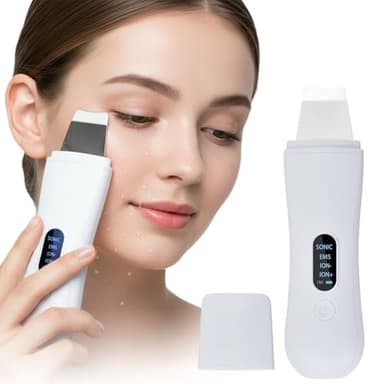 Peeling Ultrasonico Facial, Espatula Ultrasonica con 4 Modos, Espatula para Limpieza Facial, USB Recargable para Limpieza Profunda Eliminar Puntos Negros