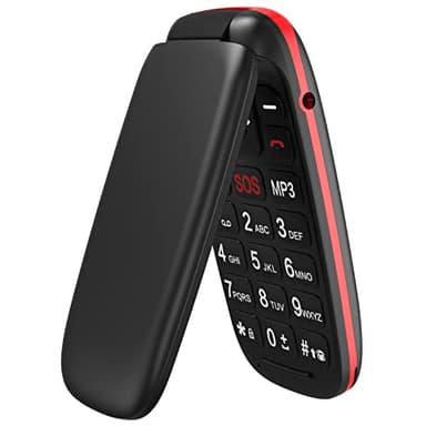USHINING Teléfonos Móviles Libre, Móviles para Personas Mayores con Teclas Grandes, Fácil de Usar Teléfono Celular con Doble SIM y SOS Botón, Radio FM, Cámara - Negro