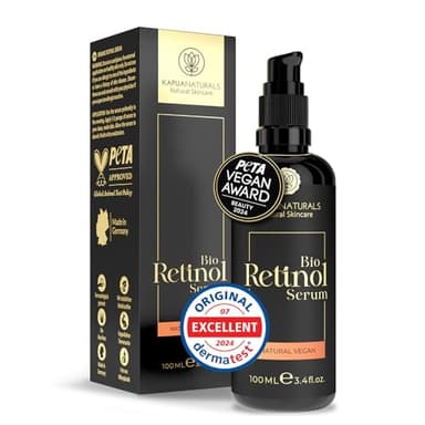 Retinol puro para la cara • 100 ml • ORGÁNICO Vegano • Retinol Serum • Para una piel radiante y clara sin granos • +Vitamina C +Hialurón • Retinol Puro • Cosmética natural y sostenible • de Alemania