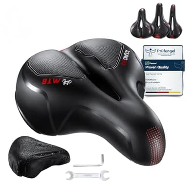YOUNGDO Sillín de Bicicleta Gel, Ergonómico para Hombre Mujer, Asiento Antiprostatico Cómodo y Transpirable para BMX,Bicicleta de Carretera,Bicicleta de Montaña