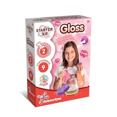 Science4you Starter Kit Lipgloss – Haz Tus Propios Brilhos de Labios, Regalo Científico y Educativo, Juego de Cosmética y Belleza, 2 Experimentos Sencillos y Divertidos para Niños 6 7 8+ Años