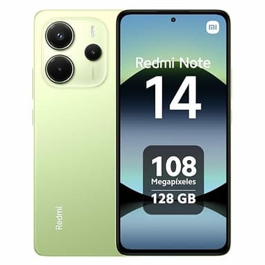 Xiaomi Redmi Note 14 - Smartphone de 6+128GB, Pantalla de 6.67" AMOLED FHD+ 120Hz, MediaTek Helio G99-Ultra, cámara de 108MP, TurboCharge 33W, 5500 mAh, Cargador no Incluido, Verde (Versión ES)