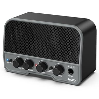 LEKATO Mini Amplificador de Guitarra, Amplificador Recargable inalámbrico de 5 W con Efectos Clean/OVERDRIVER, Amplificador portátil Bluetooth 5.0 Ideal para Practicar/auditar en casa (Negro)