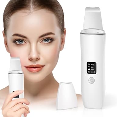 ACWOO Peeling Ultrasónico Facial, 4 en 1 Espatula para Limpieza Facial, Skin Scrubber, Limpiador Facial Ultrasónico, Depurador de Piel, Exfoliación Facial Limpiador de Poros y Puntos Negros