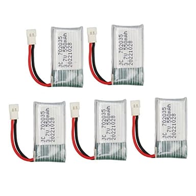FAUOSWUK 5 Baterías de Dron de 3,7 V 550 MAh, Batería de Cobalto RC UAV de Alto Rendimiento y Larga Duración con Diseño Compacto y Ligero, para Hubsan X4 H107L H107D F47 RC Drone