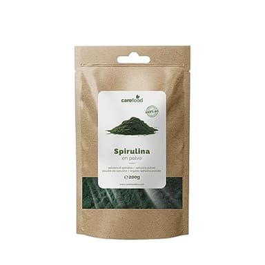 Carefood - Espirulina en Polvo Bio - 200 g - Alga Espirulina en Polvo Apta para Veganos - Espirulina para Adelgazar - Superalimento Perfecto para incluir en tu Alimentación