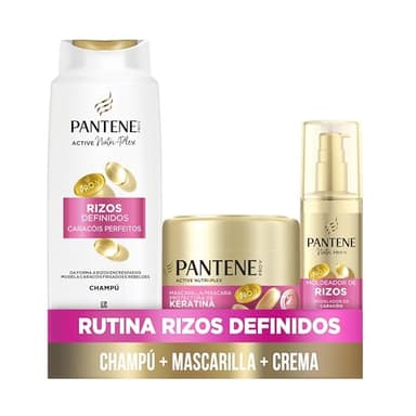 Pantene Pro-V Rizos Definidos Champú 625ml, Mascarilla 300ml, Moldeador De Rizos 145ml, Rizos Rebeldes Y Encrespados. Protege Enlaces Capilares