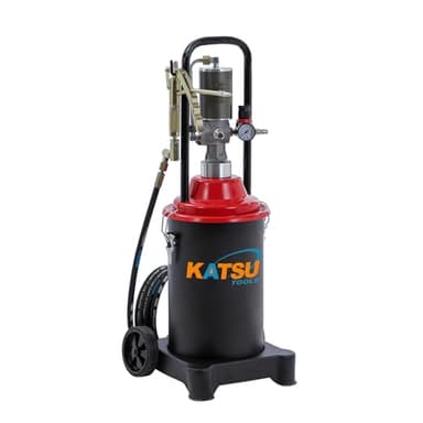 KATSU Tools Bomba de Grasa Neumática 12L Bomba de Engrase con Aire a Presión Dispensador de Pistola de Grasa de Aire Portátil con 12ft Manguera, 450 Bar, para Maquinaria de Automóviles y Camiones