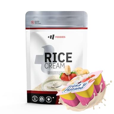 MASmusculo - Crema de Arroz - en Polvo - 1 kg - Fuente de Carbohidratos - Saciante del Apetito - Ideal para Mezclar con Proteína - Fresa y Plátano
