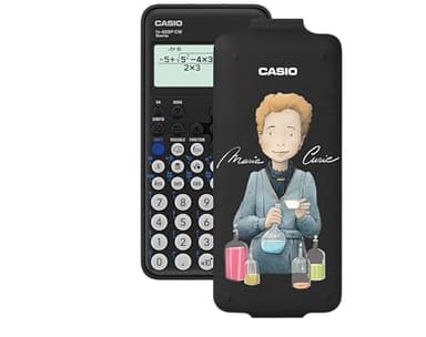 Casio FX-82SP CW - Calculadora Científica, con Marie Curie ilustrada por Raquel Riba Rossy, Recomendada para el Curriculum Español y Portugués, 5 Idiomas, más de 300 Funciones, Color Gris Oscuro